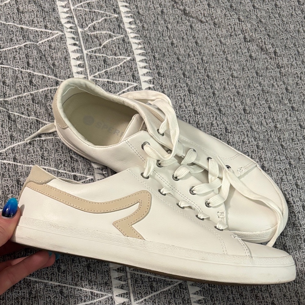 Sperry White and Tan Women's Sneakers